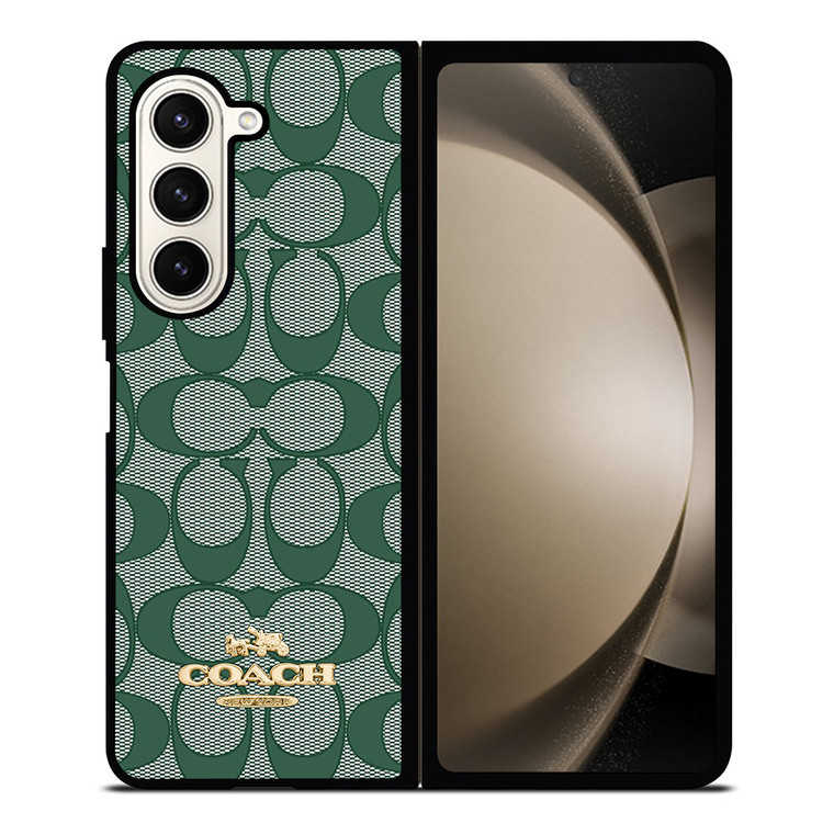 COACH NEW YORK LOGO GREEN ICONS Samsung Galaxy Z Fold 5 Case Cover