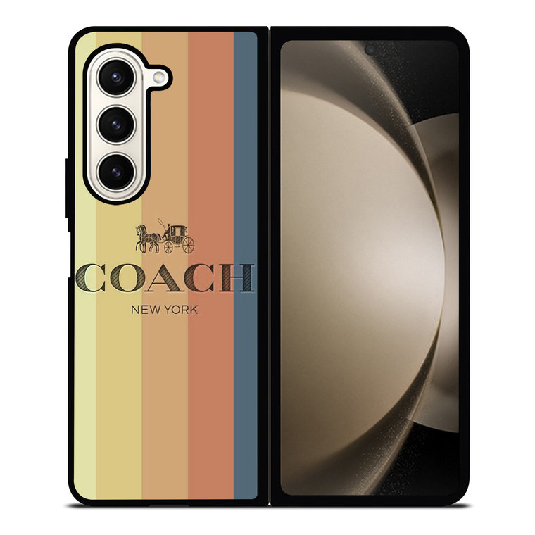 COACH NEW YORK LOGO STRIPES Samsung Galaxy Z Fold 5 Case Cover