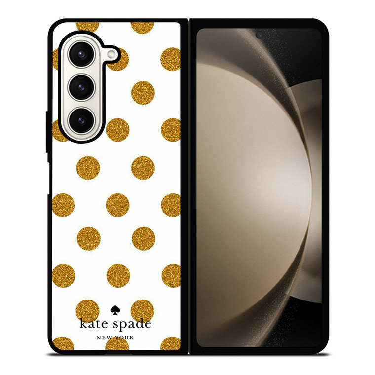 KATE SPADE NEW YORK LOGO GOLDEN POLKADOTS Samsung Galaxy Z Fold 5 Case Cover