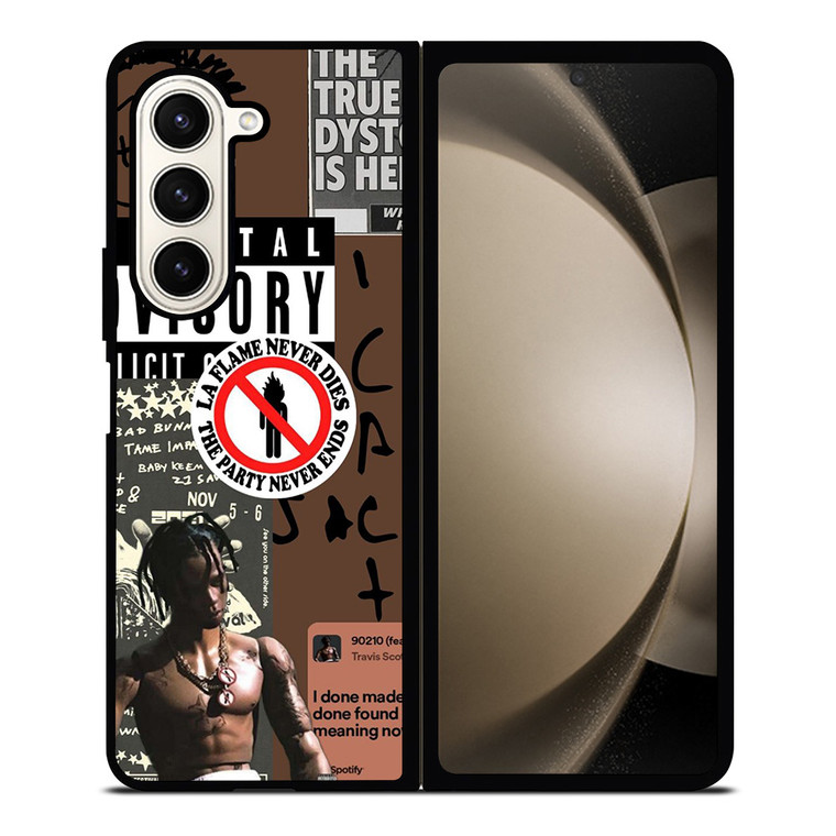 TRAVIS SCOTT RAPPER PARENTAL ADVISORY Samsung Galaxy Z Fold 5 Case Cover