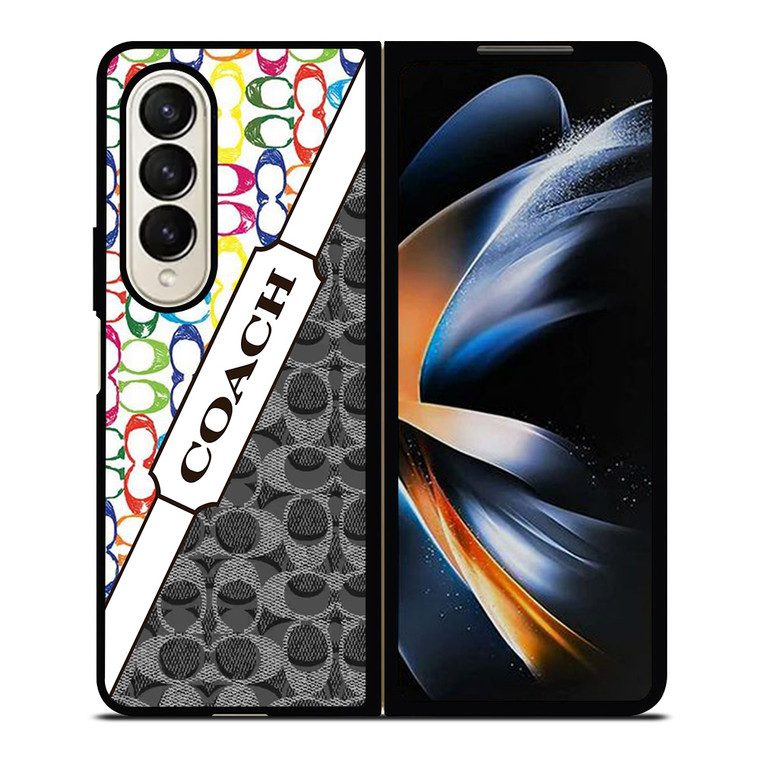 COACH NEW YORK LOGO COLORFULL BLACK ICON Samsung Galaxy Z Fold 4 Case Cover