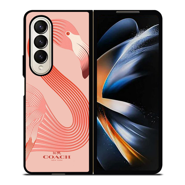 COACH NEW YORK LOGO FLAMINGO ICON Samsung Galaxy Z Fold 4 Case Cover