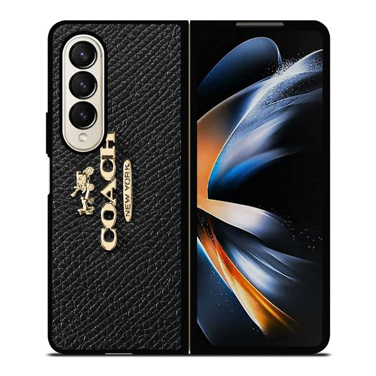 COACH NEW YORK LOGO ON BLACK WALLET Samsung Galaxy Z Fold 4 Case Cover