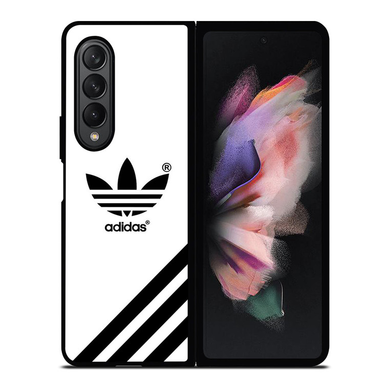 ADIDAS LOGO WHITE CLASSIC STRIPES Samsung Galaxy Z Fold 3 Case Cover