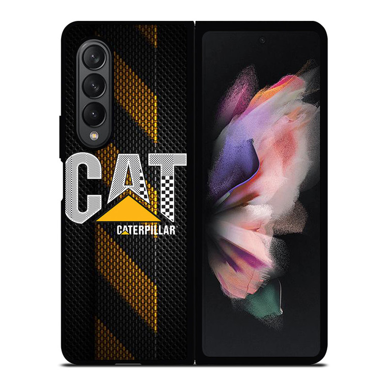CATERPILLAR TRACTOR LOGO YELLOW METAL TRIPE Samsung Galaxy Z Fold 3 Case Cover