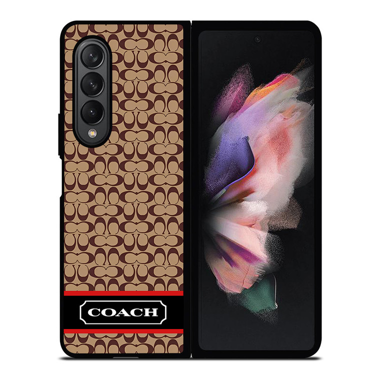 COACH NEW YORK BROWNLOGO PATTERN Samsung Galaxy Z Fold 3 Case Cover