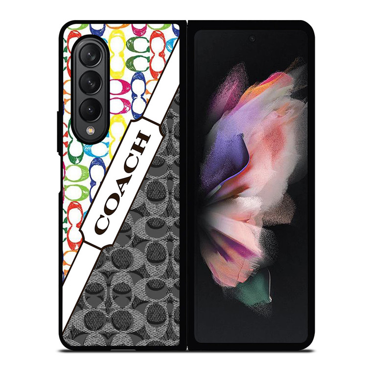 COACH NEW YORK LOGO COLORFULL BLACK ICON Samsung Galaxy Z Fold 3 Case Cover