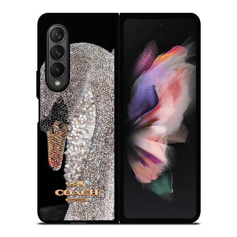 COACH NEW YORK LOGO DIAMOND SWAN Samsung Galaxy Z Fold 3 Case Cover