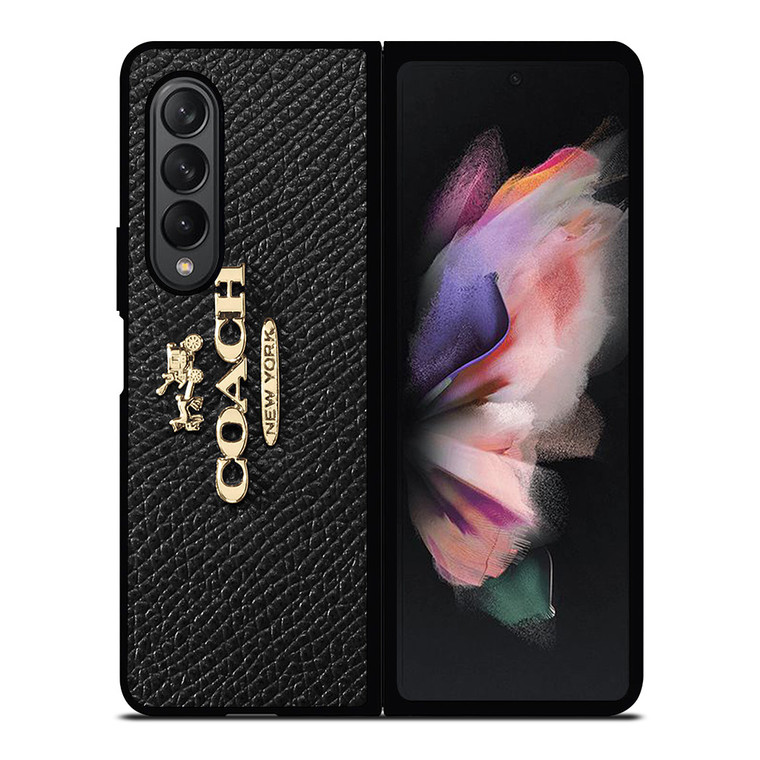 COACH NEW YORK LOGO ON BLACK WALLET Samsung Galaxy Z Fold 3 Case Cover