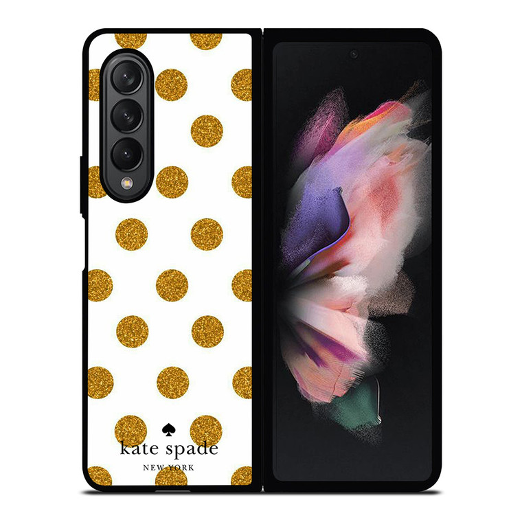 KATE SPADE NEW YORK LOGO GOLDEN POLKADOTS Samsung Galaxy Z Fold 3 Case Cover