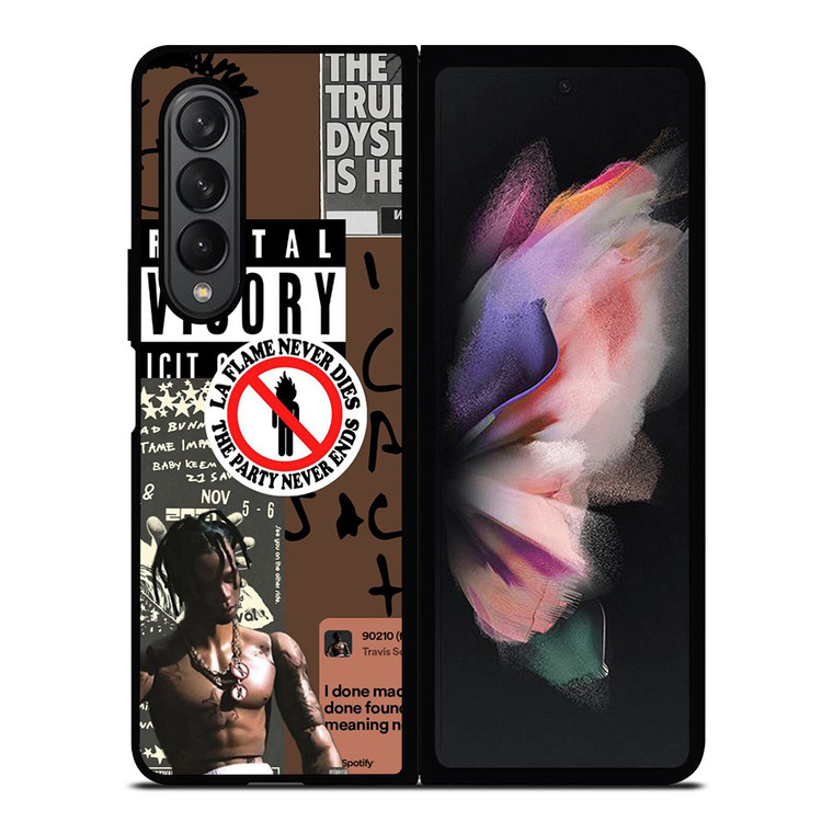 TRAVIS SCOTT RAPPER PARENTAL ADVISORY Samsung Galaxy Z Fold 3 Case Cover