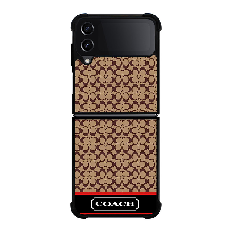COACH NEW YORK BROWNLOGO PATTERN Samsung Galaxy Z Flip 4 Case Cover