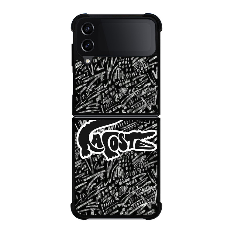 LACOSTE LOGO BLACK AND WHITE Samsung Galaxy Z Flip 4 Case Cover