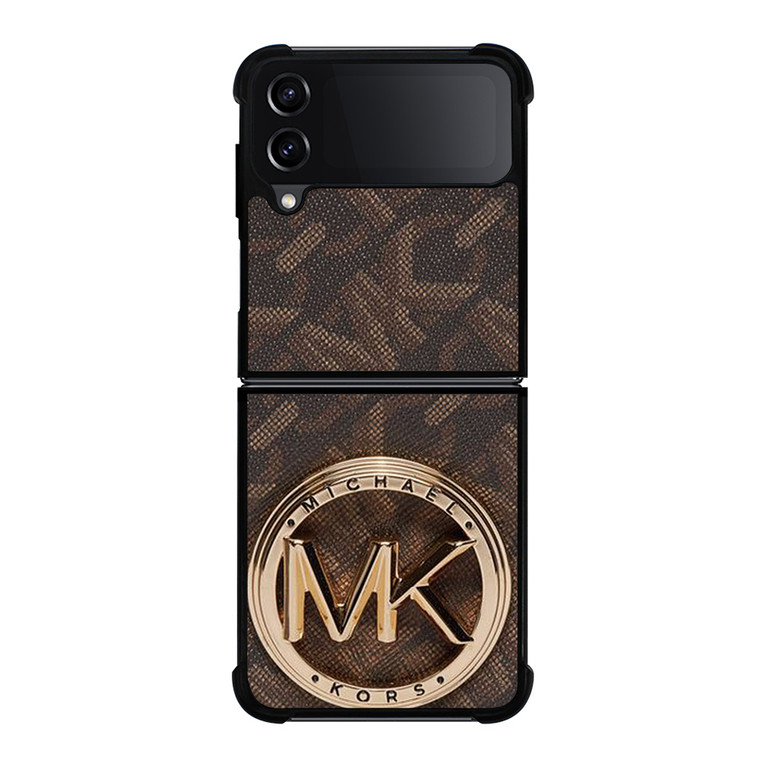 MICHAEL KORS LOGO MK BROWN WALLET Samsung Galaxy Z Flip 4 Case Cover