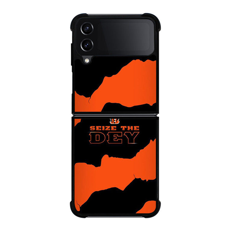SEIZE THE DEY CINCINNATI BENGALS LOGO FOOTBALL TEAM Samsung Galaxy Z Flip 4 Case Cover