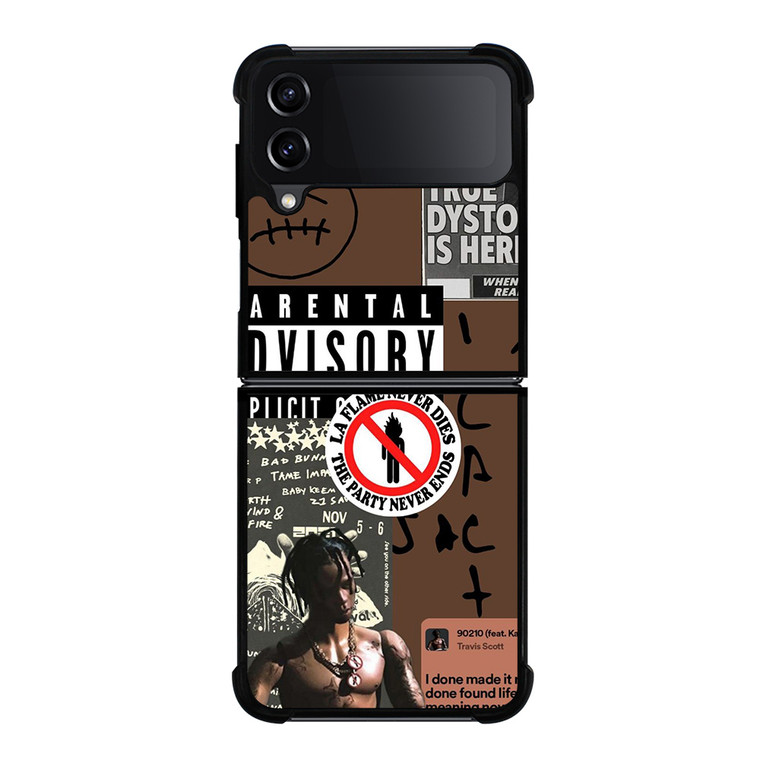 TRAVIS SCOTT RAPPER PARENTAL ADVISORY Samsung Galaxy Z Flip 4 Case Cover