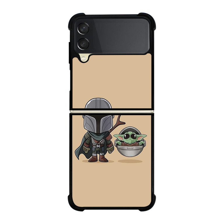 BABY YODA AND MANDALORIAN STAR WARS CUTE Samsung Galaxy Z Flip 3 Case Cover