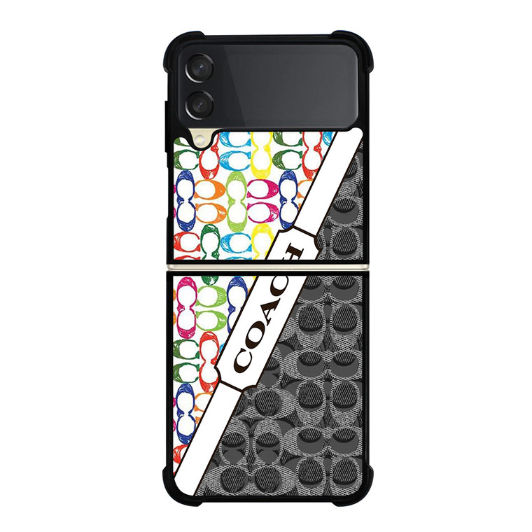 COACH NEW YORK LOGO COLORFULL BLACK ICON Samsung Galaxy Z Flip 3 Case Cover