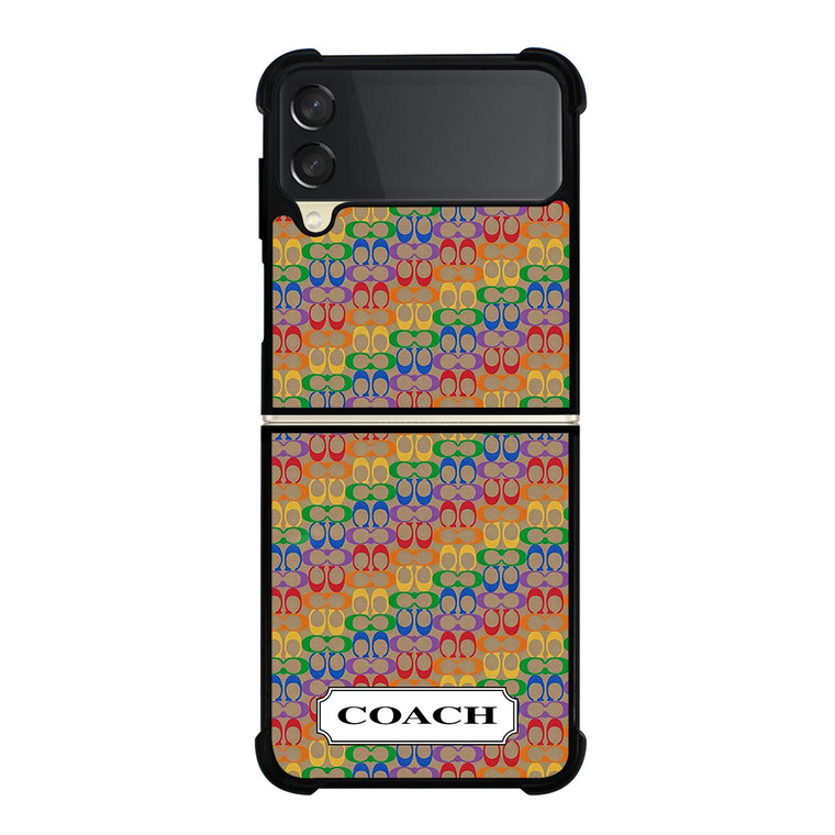 COACH NEW YORK LOGO PATTERN COLORFULI CONS Samsung Galaxy Z Flip 3 Case Cover