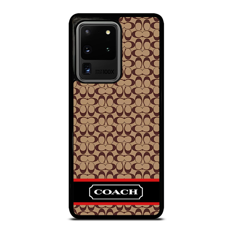 COACH NEW YORK BROWNLOGO PATTERN Samsung Galaxy S20 Ultra Case Cover