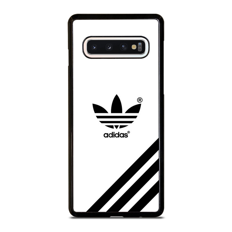 ADIDAS LOGO WHITE CLASSIC STRIPES Samsung Galaxy S10 Case Cover