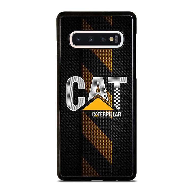 CATERPILLAR TRACTOR LOGO YELLOW METAL TRIPE Samsung Galaxy S10 Case Cover