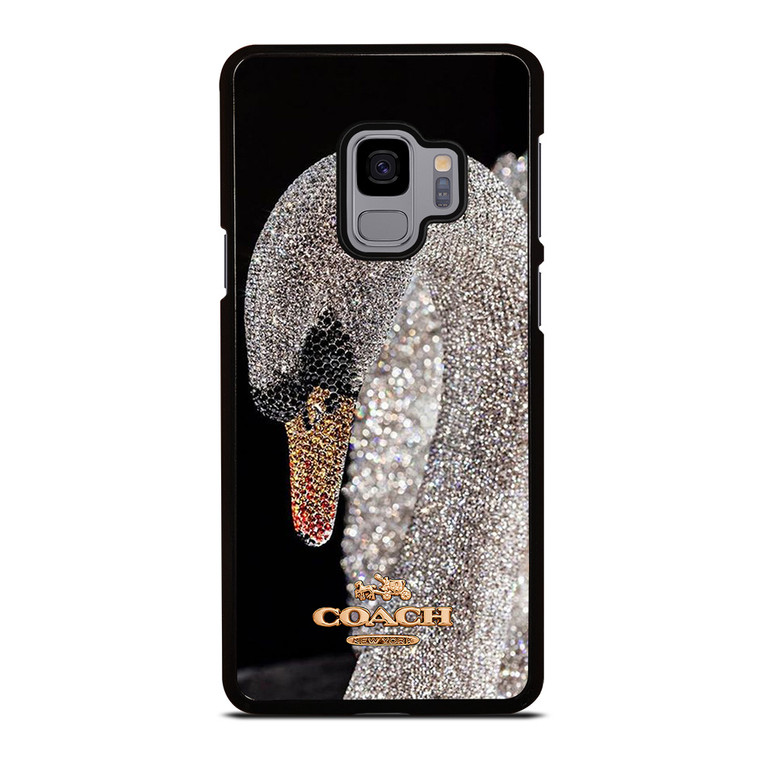 COACH NEW YORK LOGO DIAMOND SWAN Samsung Galaxy S9 Case Cover