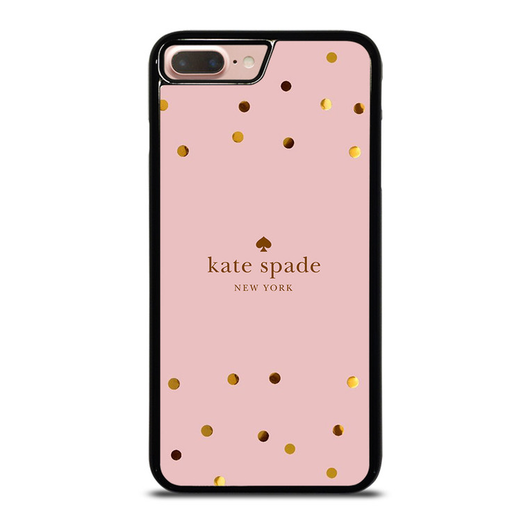 KATE SPADE NEW YORK LOGO PINK GOLDEN POLKADOTS iPhone 7 / 8 Plus Case Cover