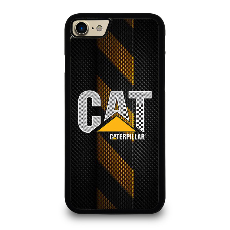 CATERPILLAR TRACTOR LOGO YELLOW METAL TRIPE iPhone 7 / 8 Case Cover
