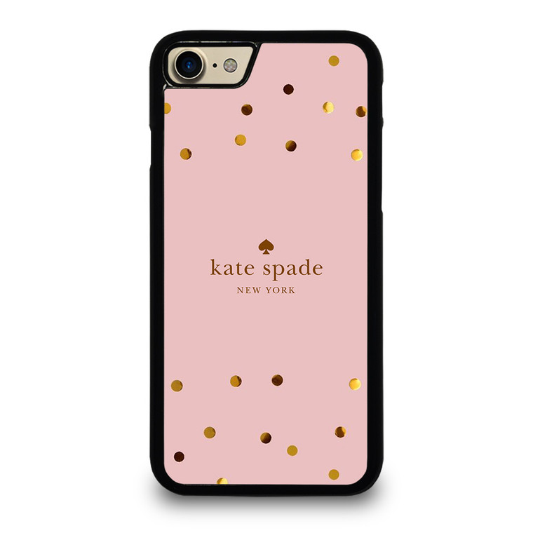 KATE SPADE NEW YORK LOGO PINK GOLDEN POLKADOTS iPhone 7 / 8 Case Cover