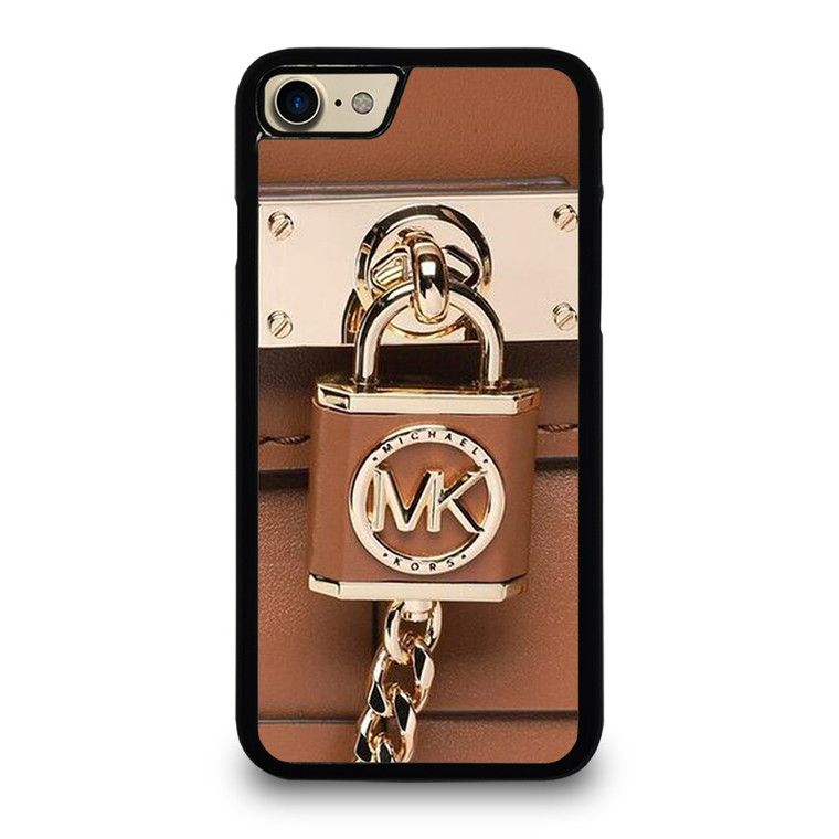MICHAEL KORS LOGO MK PADLOCK BROWN iPhone 7 / 8 Case Cover