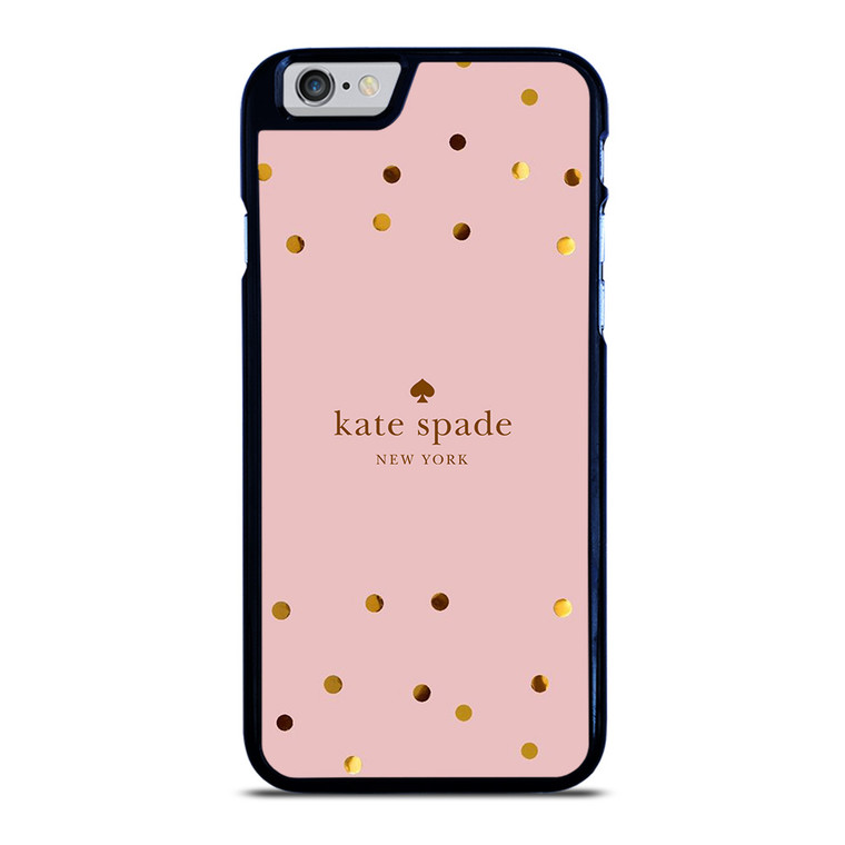 KATE SPADE NEW YORK LOGO PINK GOLDEN POLKADOTS iPhone 6 / 6S Case Cover