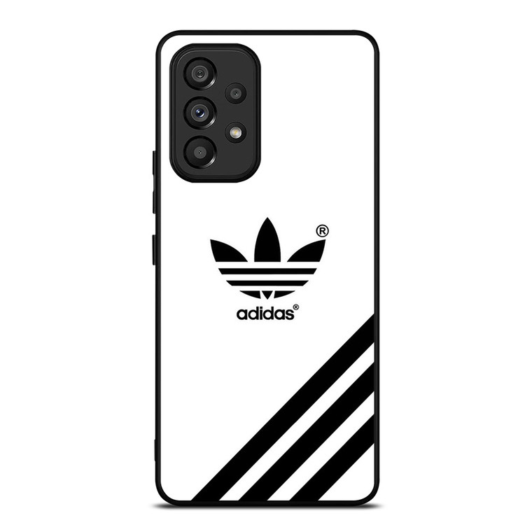 ADIDAS LOGO WHITE CLASSIC STRIPES Samsung Galaxy A53 Case Cover