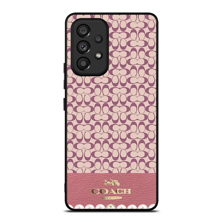COACH NEW YORK LOGO PINK EMBLEM PATTERN Samsung Galaxy A53 Case Cover