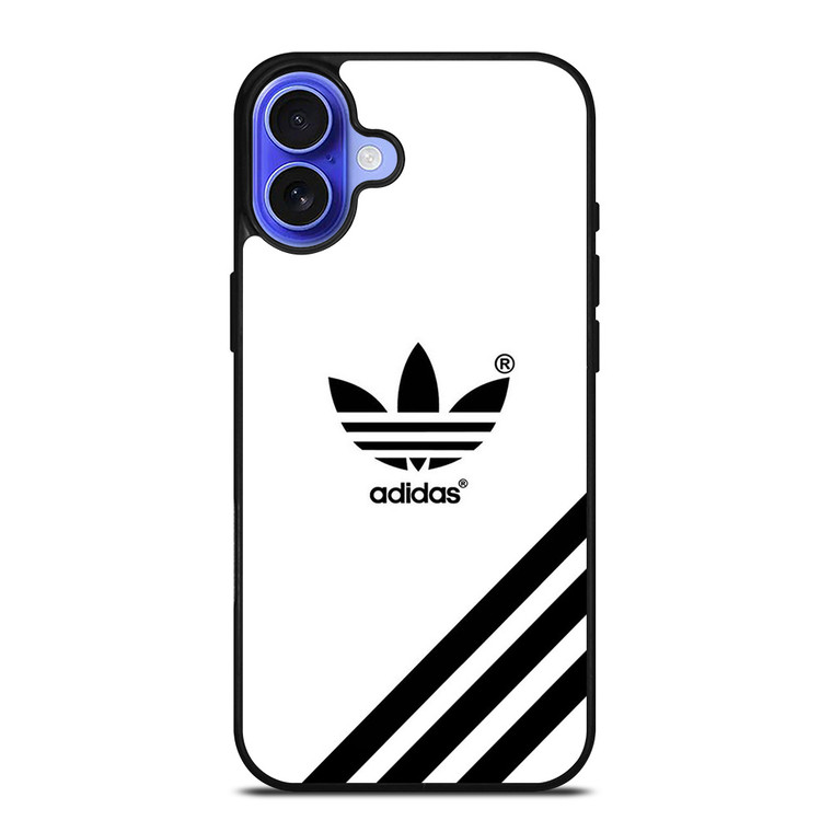 ADIDAS LOGO WHITE CLASSIC STRIPES iPhone 16 Case Cover