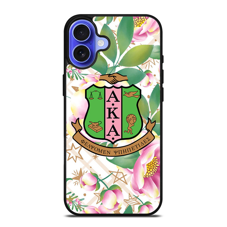 AKA PINK AND GREEN FLOWER LOGO iPhone 16 Case Cover
