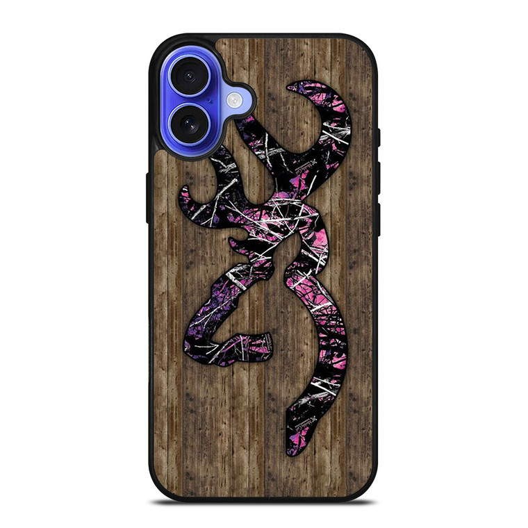 CAMO BROWNING PINK WOOD iPhone 16 Case Cover CAMO BROWNING PINK WOOD iPhone 16 Case Cover