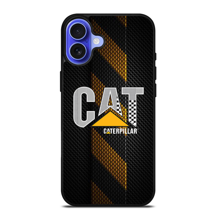 CATERPILLAR TRACTOR LOGO YELLOW METAL TRIPE iPhone 16 Case Cover