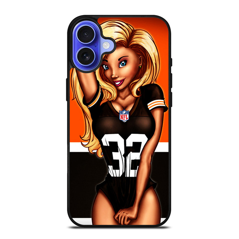 CLEVELAND BROWNS NFL CARTOON GIRL iPhone 16 Case Cover
