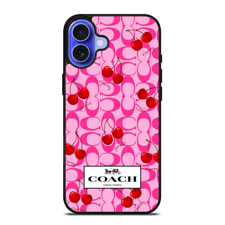 COACH NEW YORK LOGO CHERRY ICON iPhone 16 Case Cover COACH NEW YORK LOGO CHERRY ICON iPhone 16 Case Cover