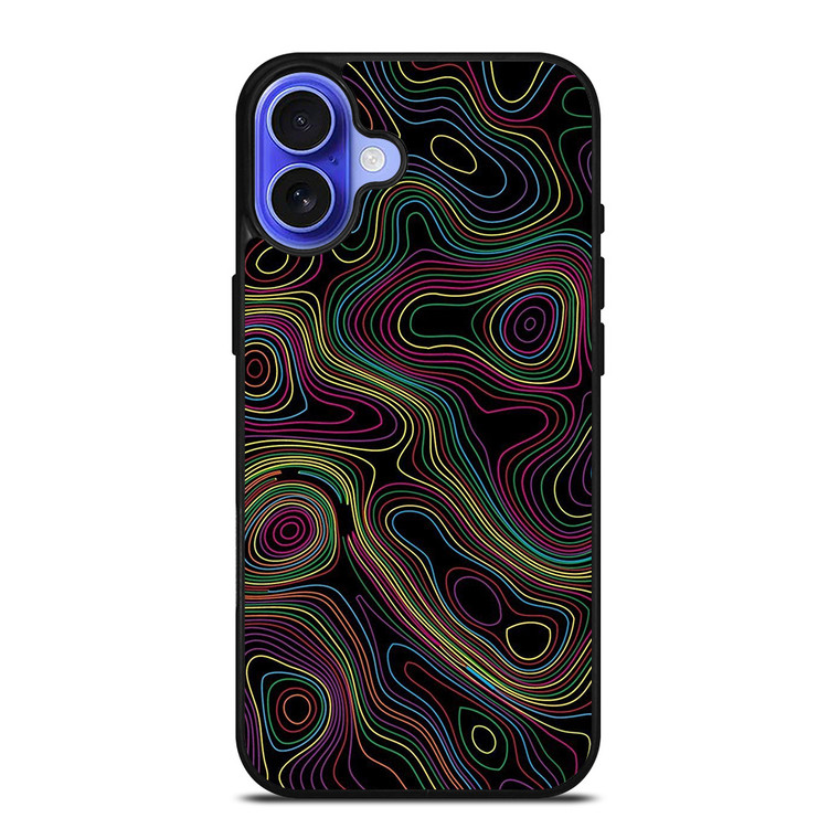 COLORFUL ABSTRACT LINES iPhone 16 Case Cover