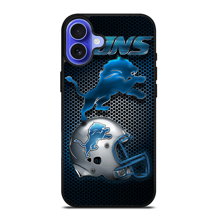 DETROIT LIONS LOGO HELMET iPhone 16 Case Cover
