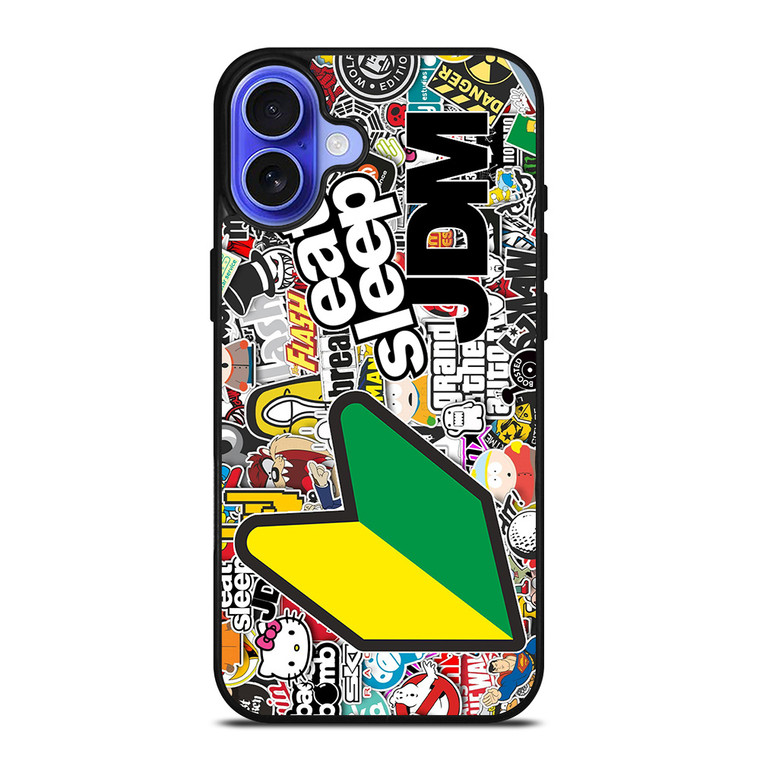 EAT SLEEP JDM STICKER BOMB iPhone 16 Case Cover