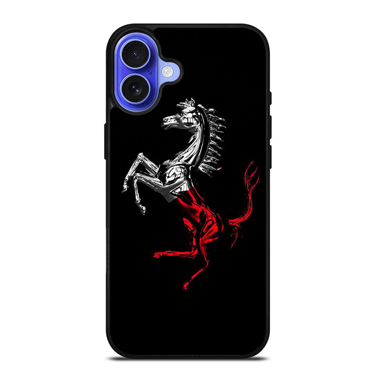 FERRARI LOGO CHROME HORSE iPhone 16 Case Cover FERRARI LOGO CHROME HORSE iPhone 16 Case Cover
