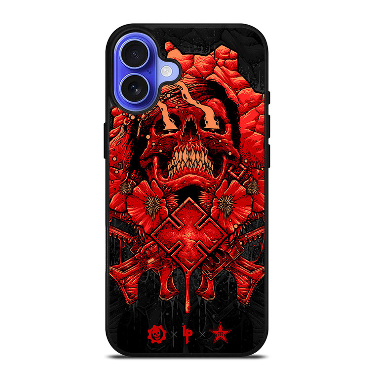 GEARS OF WAR SKULL RED iPhone 16 Case Cover