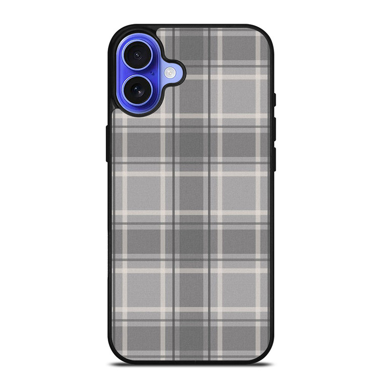 GREY TARTAN PLAID PATTERN iPhone 16 Case Cover