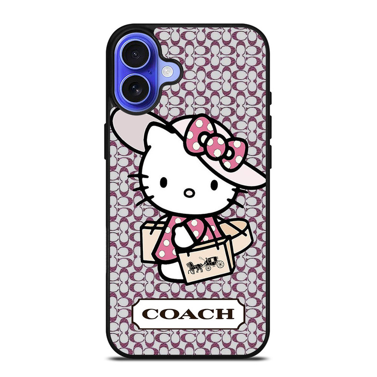 HELLO KITTY X COACH NEW YORK LOGO iPhone 16 Case Cover
