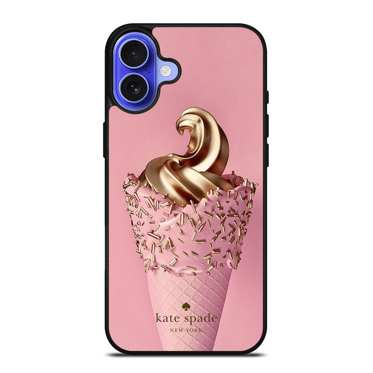 KATE SPADE NEW YORK LOGO GOLDEN ICE CREAM iPhone 16 Case Cover