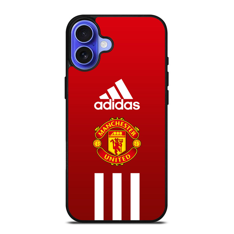 MANCHESTER UNITED FC ADIDAS STRIPES iPhone 16 Case Cover