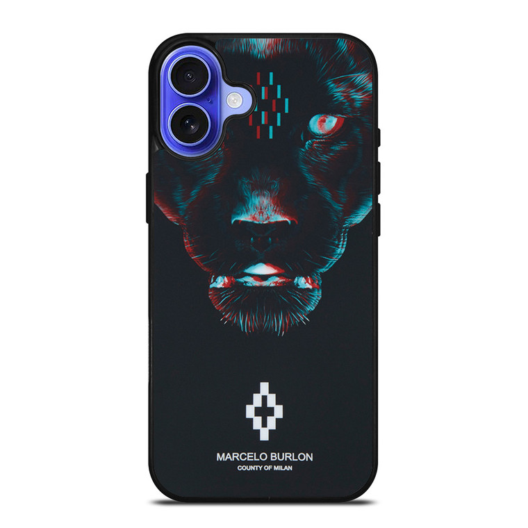 MARCELO BURLON BLACK PANTHER iPhone 16 Case Cover MARCELO BURLON BLACK PANTHER iPhone 16 Case Cover